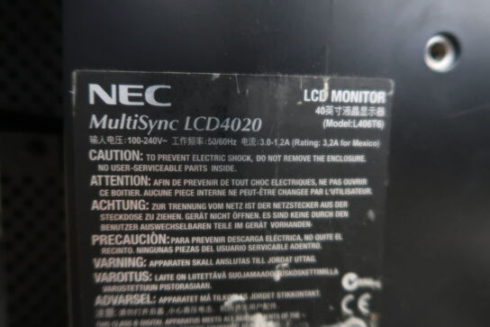 21 stk. LCD skærme NEC MultiSync LCD4020