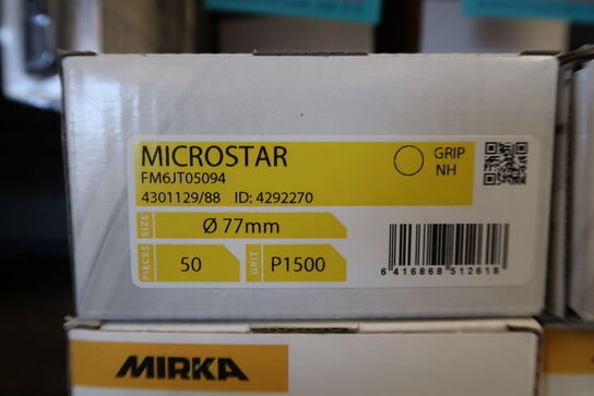 4 pk. Mikra Microstar slibepapir Ø77 mm - 50 stk. i hver kasse