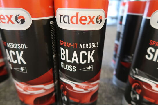 8 stk. Radex Spray-it Aerosol Black gloss 0,5L