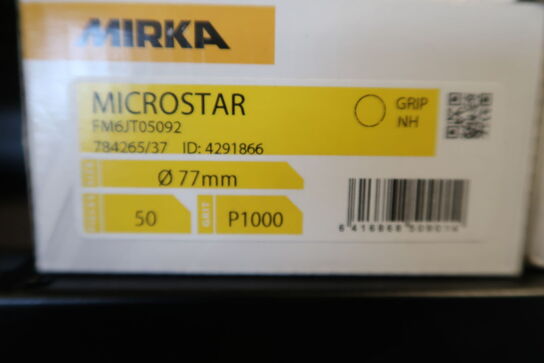 4 pk. Mikra Microstar slibepapir Ø77 mm - 50 stk. i hver kasse