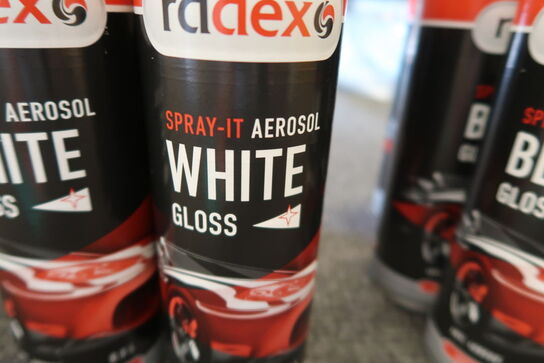 8 stk. Radex Spray-it Aerosol white gloss 0,5L