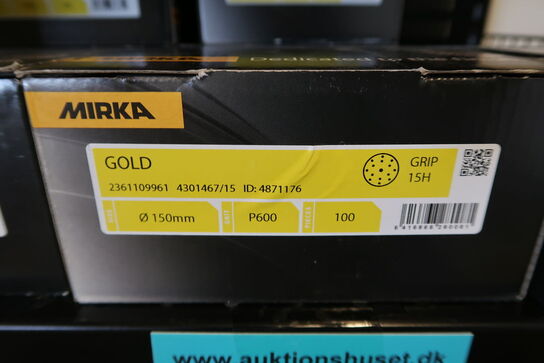 3 pk. Mikra Gold 150mm grip 15 huller P600 - 100 stk. i hver kasse