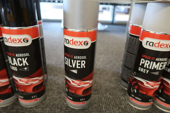 8 stk. Radex Spray-it Aerosol Silver 0,5L