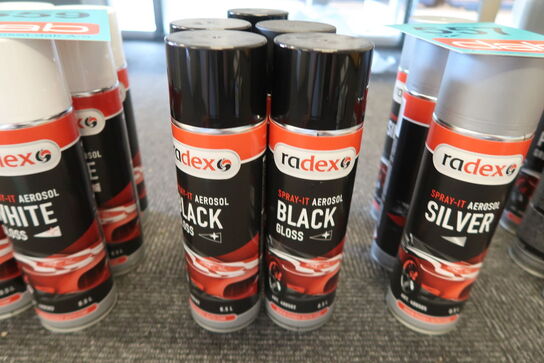 8 stk. Radex Spray-it Aerosol Black gloss 0,5L