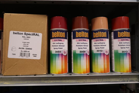 Ca. 508 stk. Belton spectRal spray - Fra RAL1004 til RAL9017