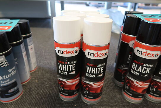 8 stk. Radex Spray-it Aerosol white gloss 0,5L