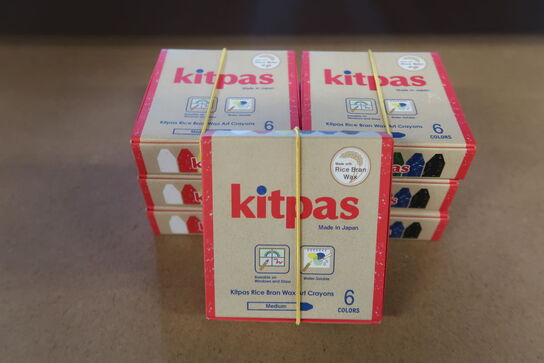 7 pk. 6-pak medium farvekridt - Kitpas