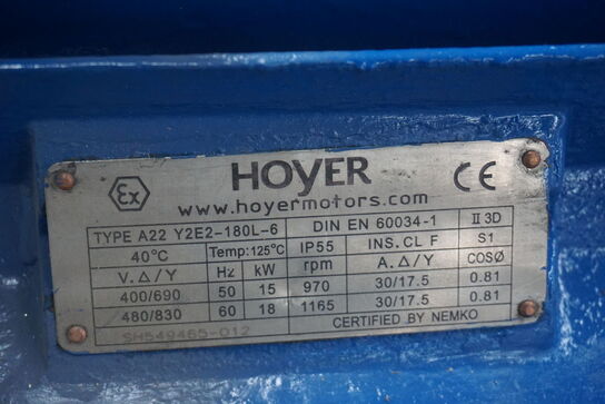 Kraftig el-motor, Hoyer A22 Y2E2-180L-6