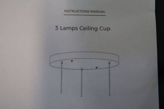 3 stk. Ceiling Cup for 3 Lamps