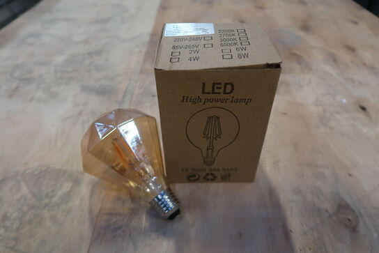 12 stk. LED pærer DIA95 Amber 6,5W (E27)