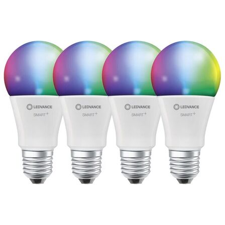4 pak. ledvance pære wifi e27 led rgb og cct dæmpbar m.remote(ubrugt)