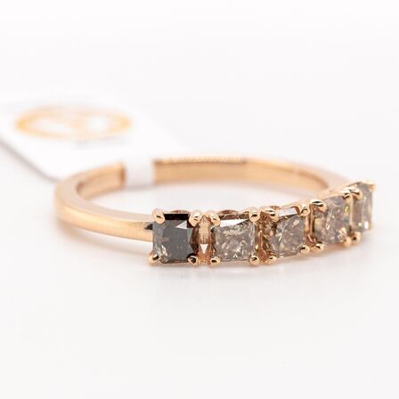 Diamantring med 1.20 ct Fancy Light Brownish Yellow diamant i Pink Guld - Vejl. pris: 12.995,-