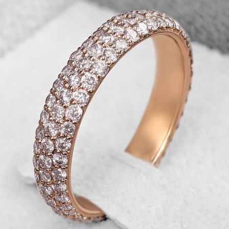 Eternity Band ring med 1.28 karat Fancy Light Pink diamanter I 14 kt. Pink guld - 8492 - Vejl. pris: kr. 84.495,-